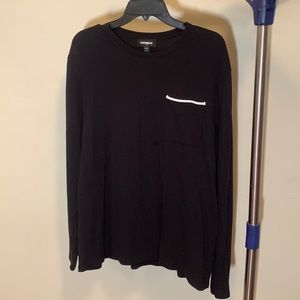 Mens XL Express long sleeve black casual shirt